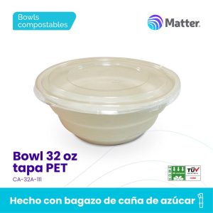 Bowl 32 oz tapa PET