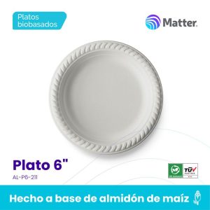 Plato 6" - almidon de maiz