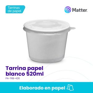 Tarrina Papel Blanco 520ml