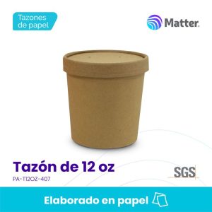 Tazón papel kraft  de 12 oz