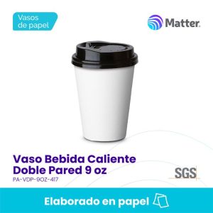 Vaso bebida caliente doble pared 9 oz