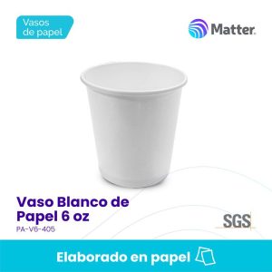 Vaso Blanco de Papel 6 oz