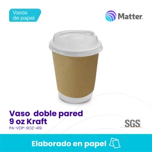 Vaso Papel Kraft Doble Pared 9 oz